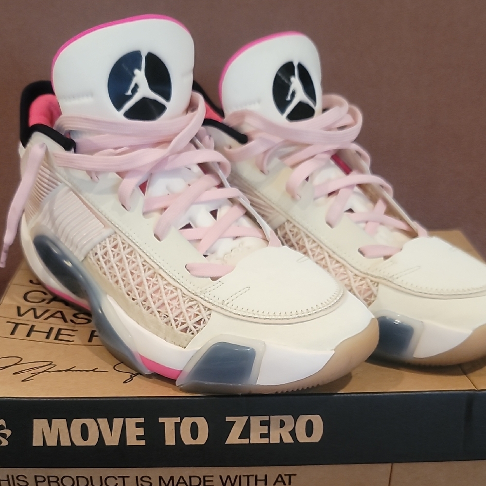 Jordan XXXVIII Low Coconut Milk and Black Sneakers Size 10.5 Womens
